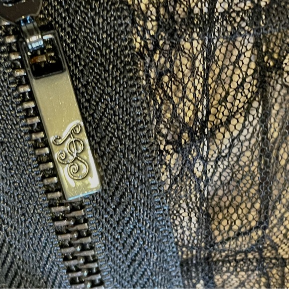 Jessica Simpson Cocktail Dress,Black Ruched Lace Size 10 - Picture 9 of 16